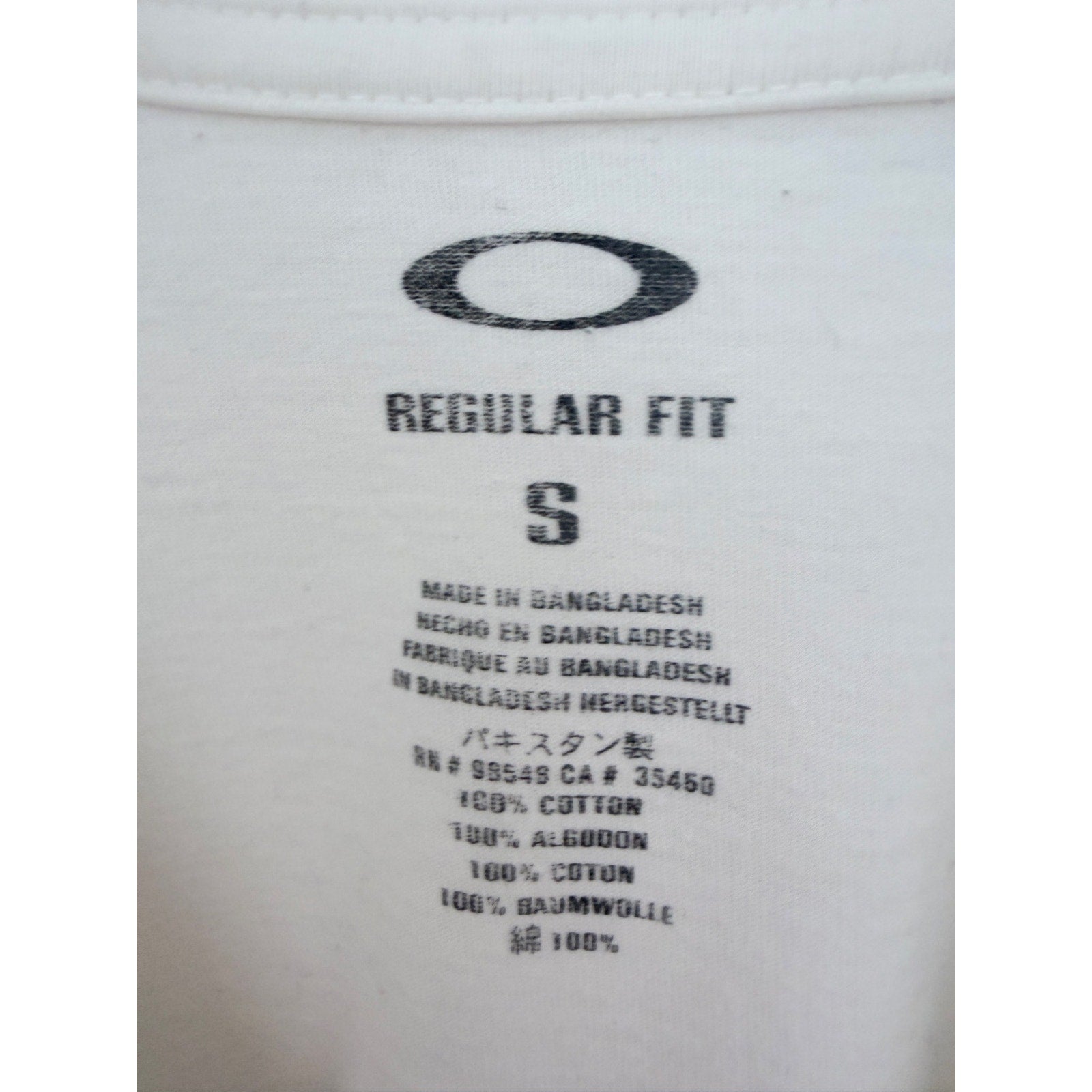 Oakley Long Sleeve Shirt Mens Small White Logo Graphic Tee