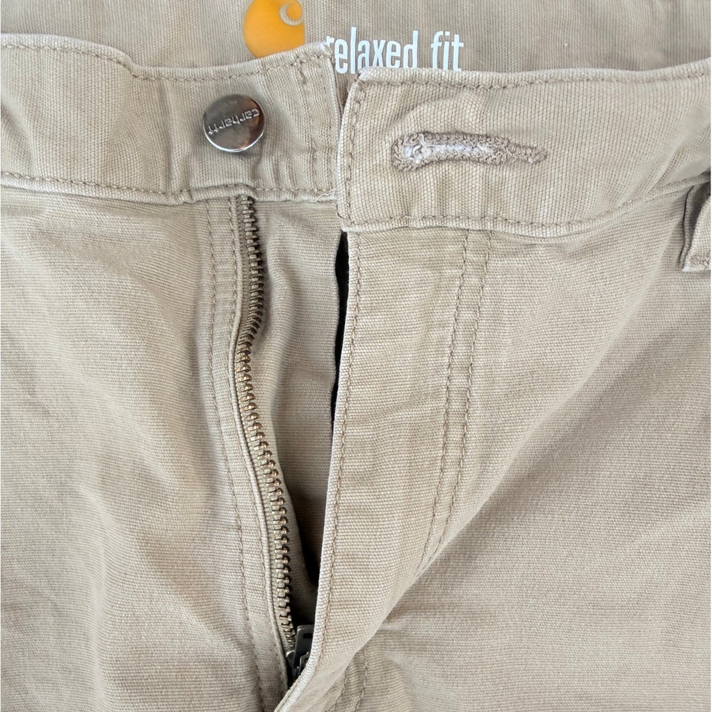 Carhartt Relaxed Fit Work Pants 33x32 Khaki Canvas Workwear