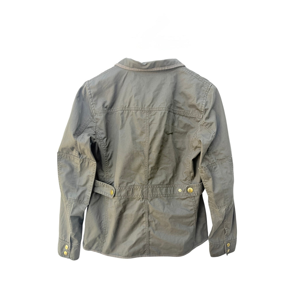 J Crew Womens Small Olive Green Utility Jacket Military Field Cotton