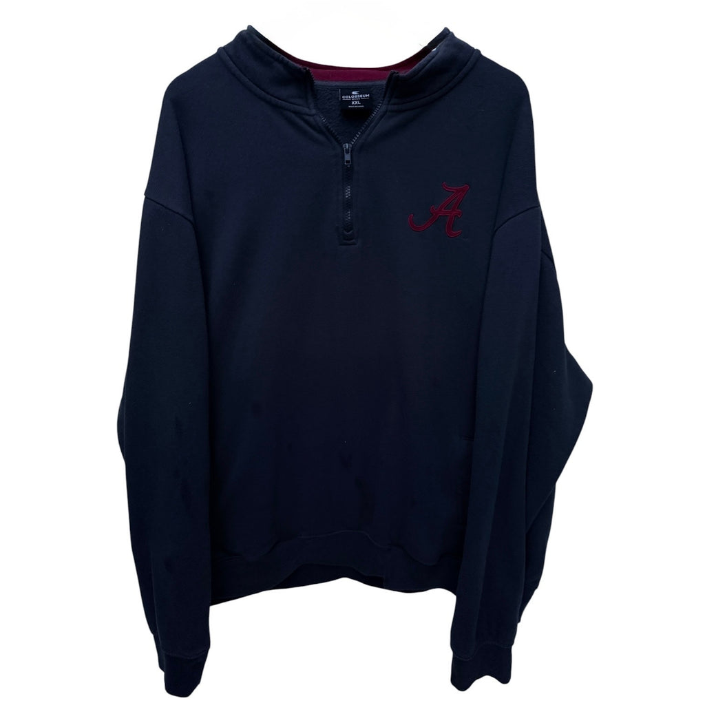 Alabama Crimson Tide Quarter Zip Sweatshirt M XXL Black Colosseum NCAA Pullover