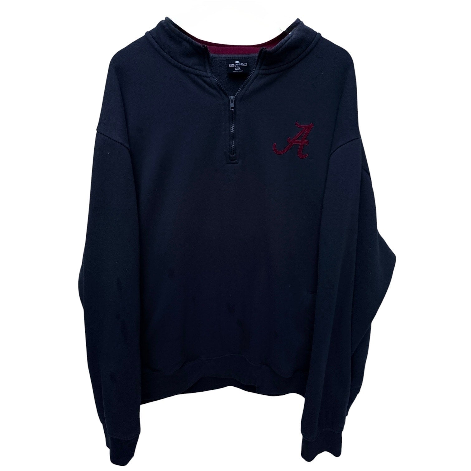 Alabama Crimson Tide Quarter Zip Sweatshirt M XXL Black Colosseum NCAA Pullover