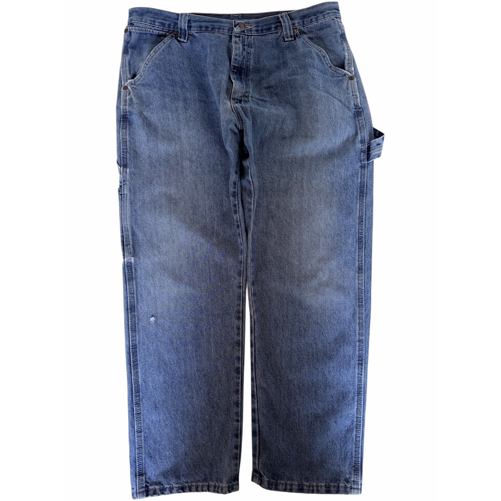 Wrangler Carpenter Jeans Mens 36x30 Blue Denim Workwear Utility Pants