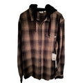 Vans Double Fusion Hooded Flannel Shirt Mens XL Brown Plaid NWT