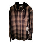 Vans Double Fusion Hooded Flannel Shirt Mens XL Brown Plaid NWT