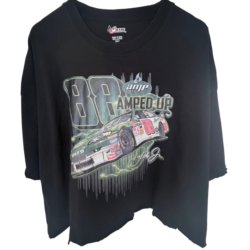 Dale Earnhardt Jr 88 Amp Energy NASCAR Womens Cropped Graphic T Shirt Black 3XLT