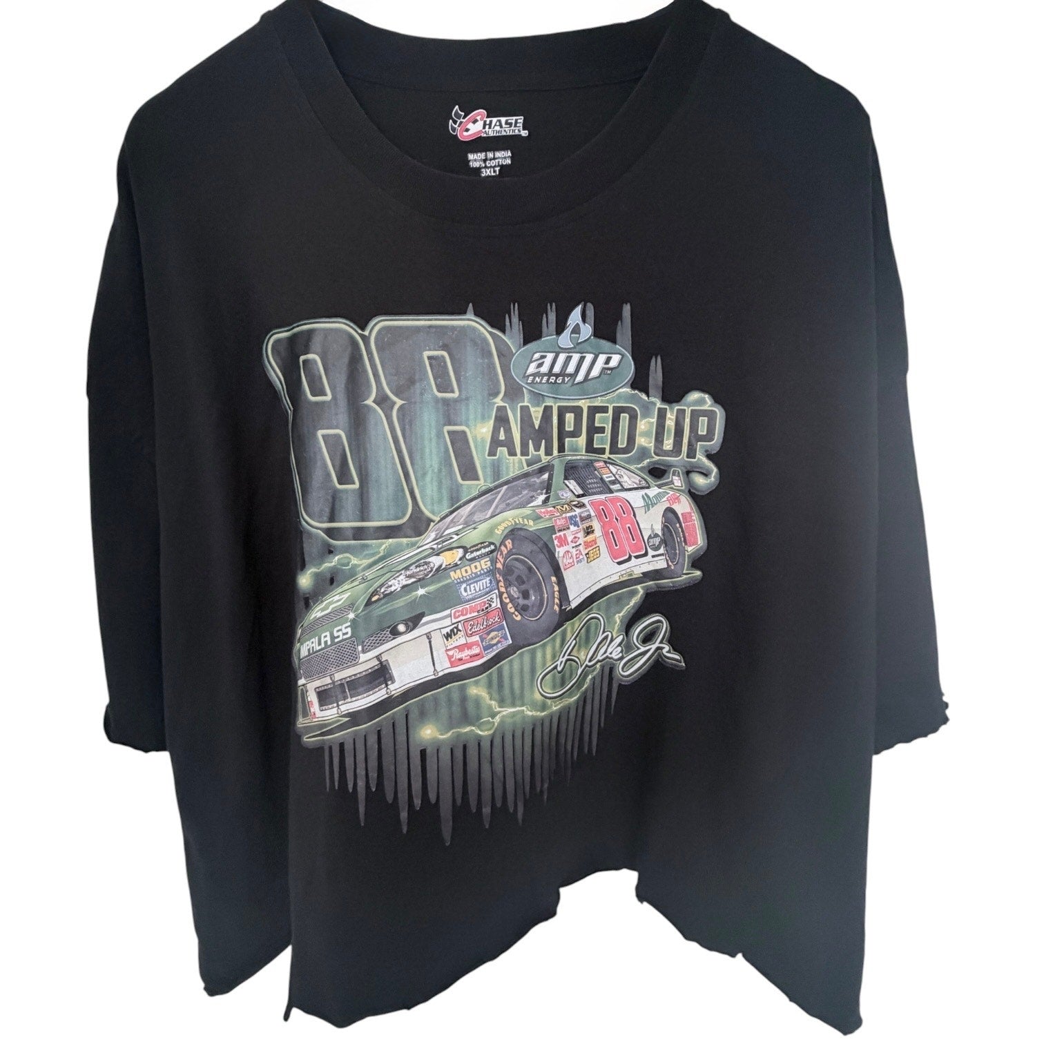 Dale Earnhardt Jr 88 Amp Energy NASCAR Womens Cropped Graphic T Shirt Black 3XLT