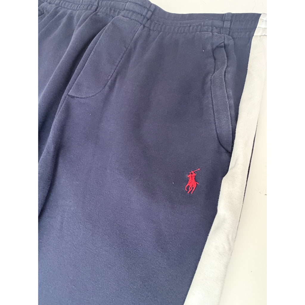 Polo Ralph Lauren Mens Large Navy Track Pants White Side Stripe Pony Logo
