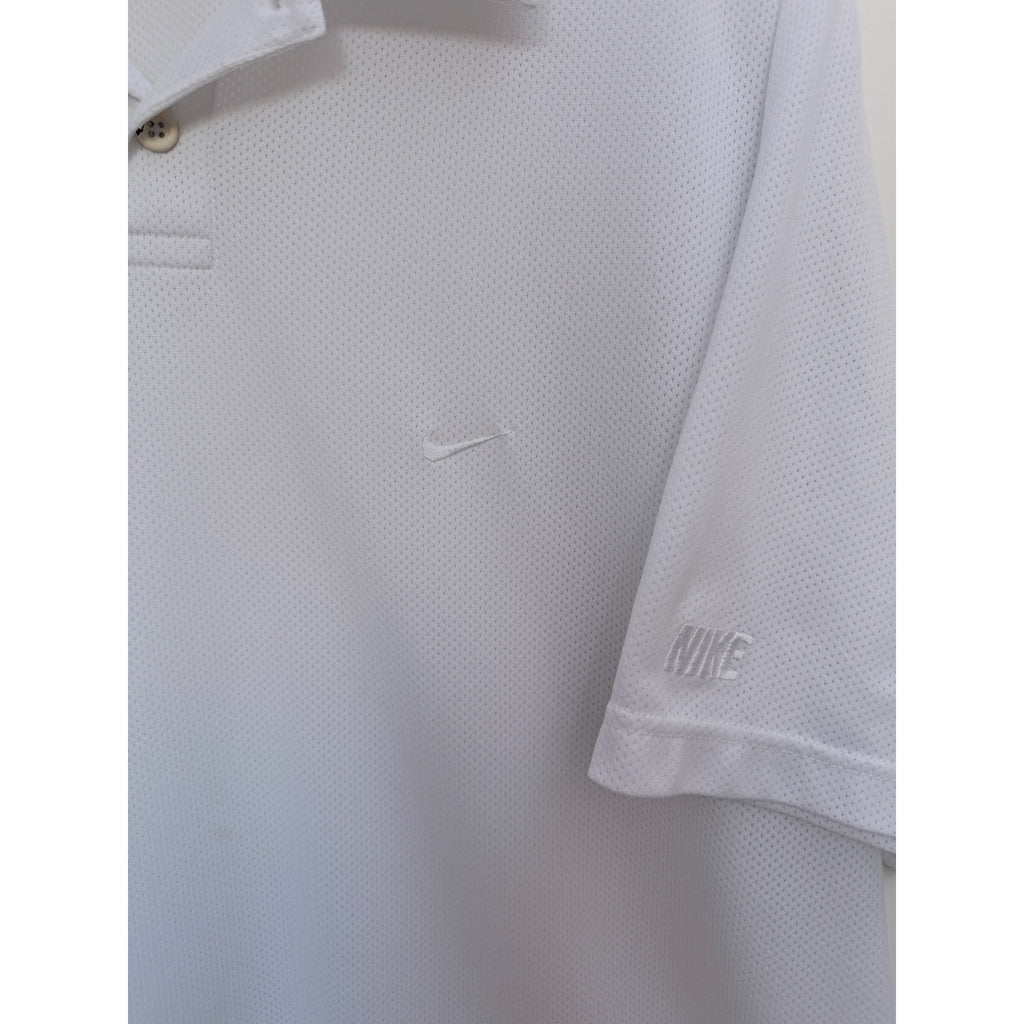 Nike Golf Dri Fit Polo Shirt Mens XL White Performance Short Sleeve Athletic