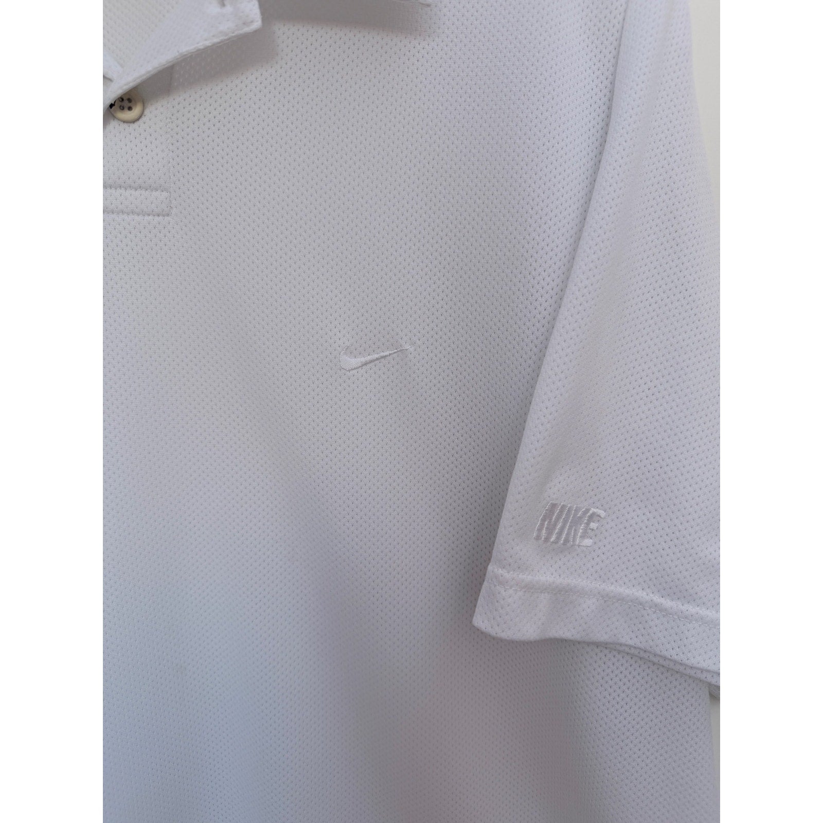 Nike Golf Dri Fit Polo Shirt Mens XL White Performance Short Sleeve Athletic