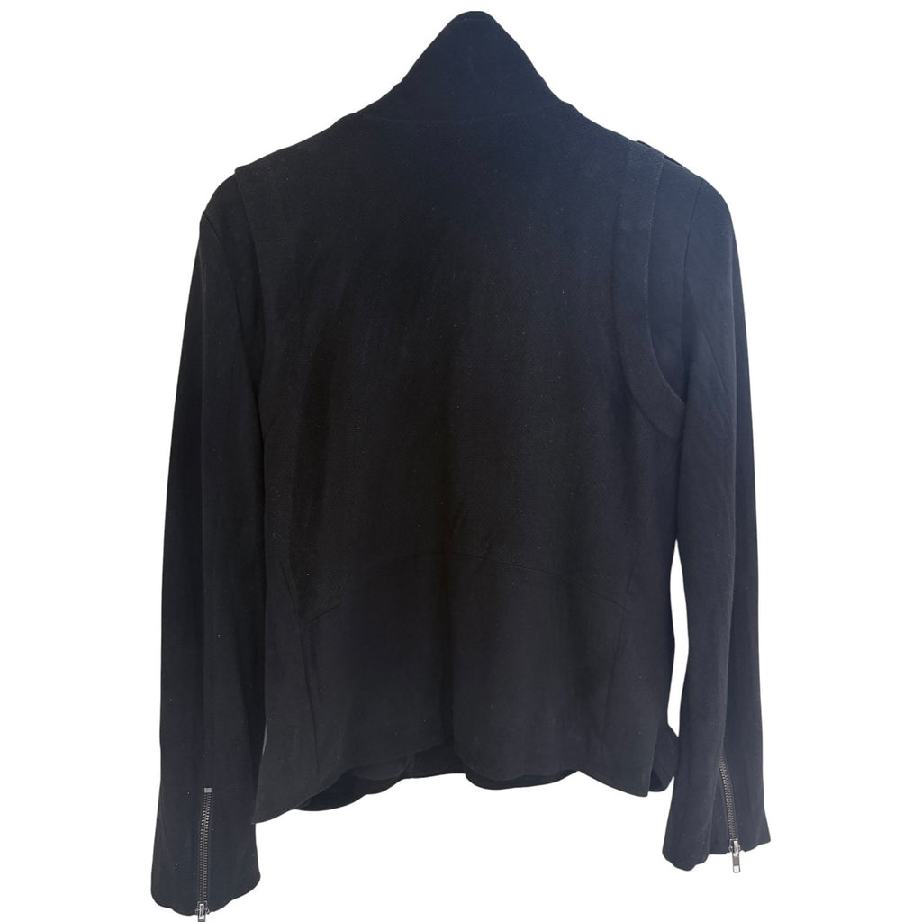 Pixley Moto Jacket Womens Medium Black Asymmetrical Zip Motorcycle Style Coat