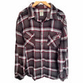 Dickies Mens 3XL Gray Burgundy Plaid Flannel Work Shirt