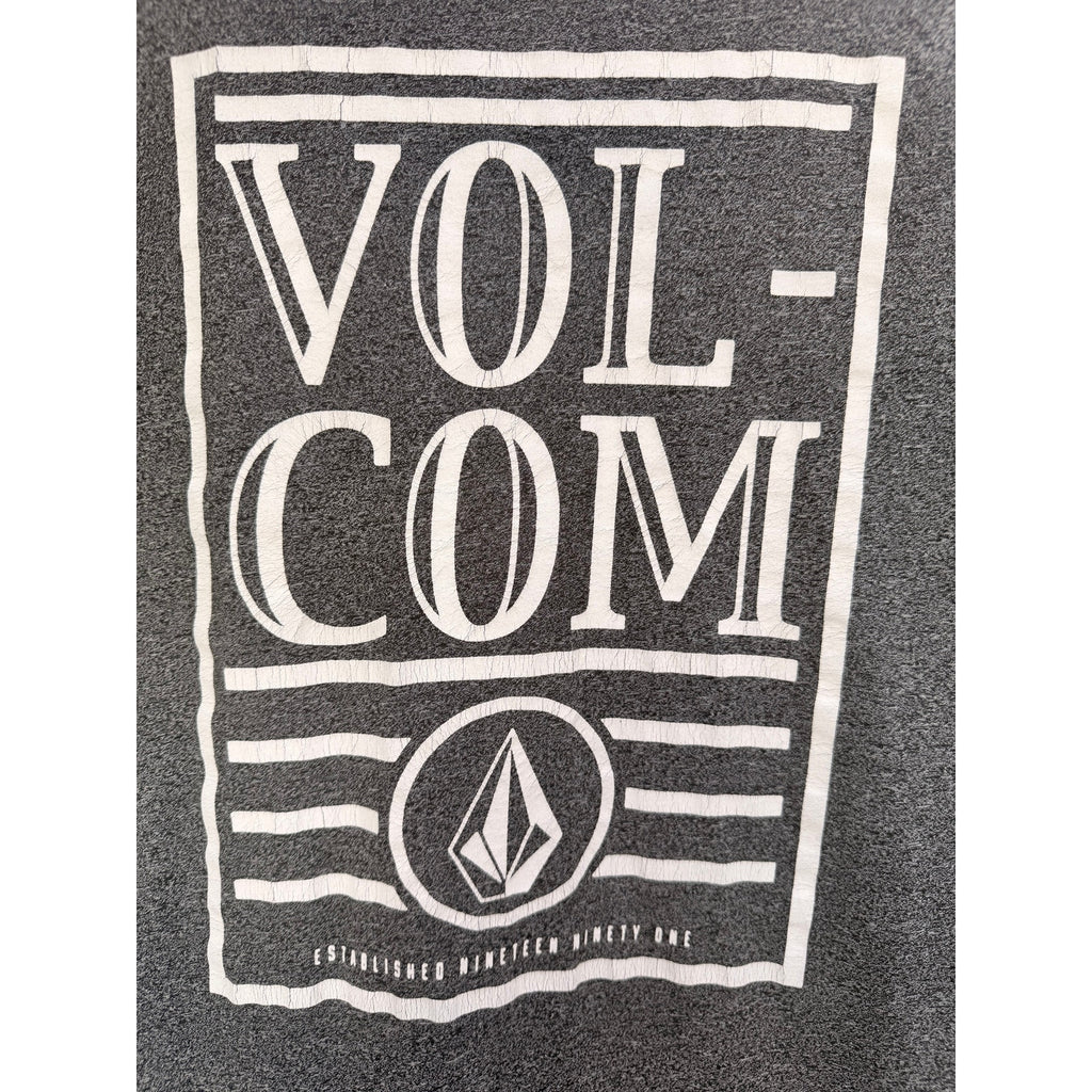 Volcom Graphic T Shirt Womens Small Gray Logo Casual Tee