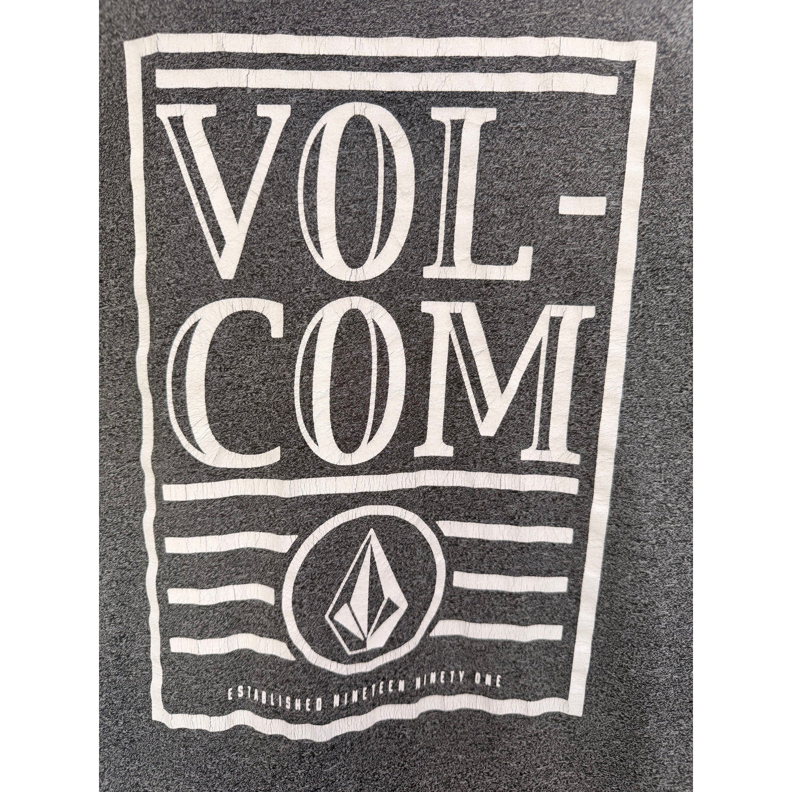 Volcom Graphic T Shirt Womens Small Gray Logo Casual Tee