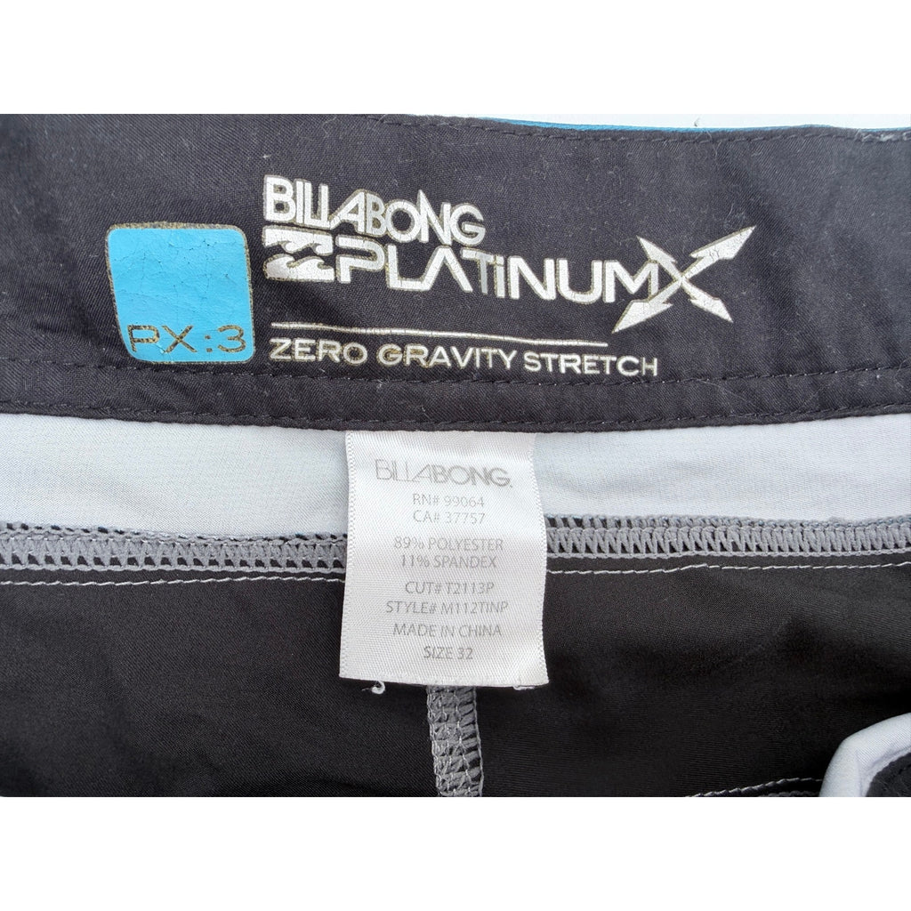 Billabong Platinum PX3 Board Shorts Mens 32 Blue Black Surf Swim Trunks