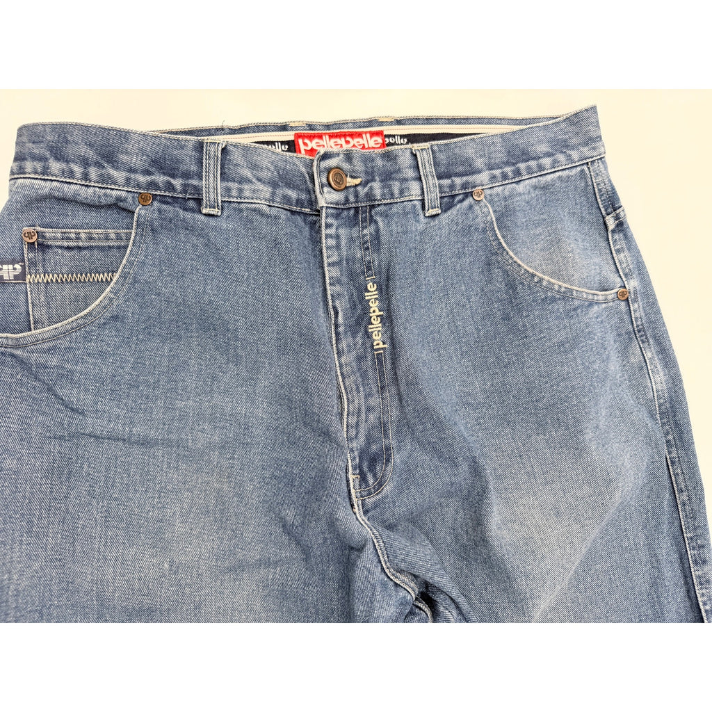 Pelle Pelle Denim Pants Mens 38 Blue Baggy Hip Hop Jean Shorts