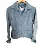 Lisa K Little Blue Leather Jacket