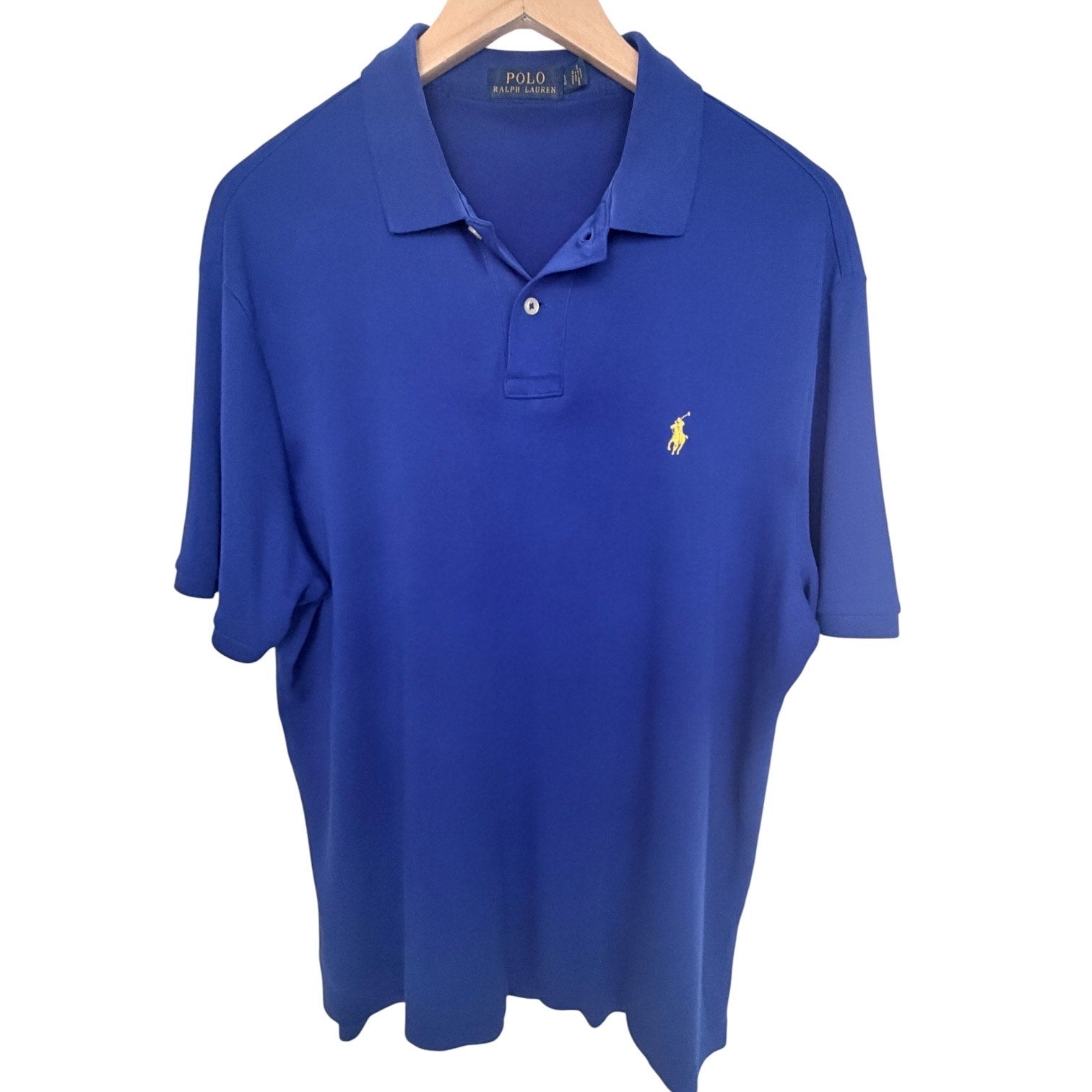 Polo Ralph Lauren Mens Polo Shirt Blue Short Sleeve Pony Logo Golf Casual L