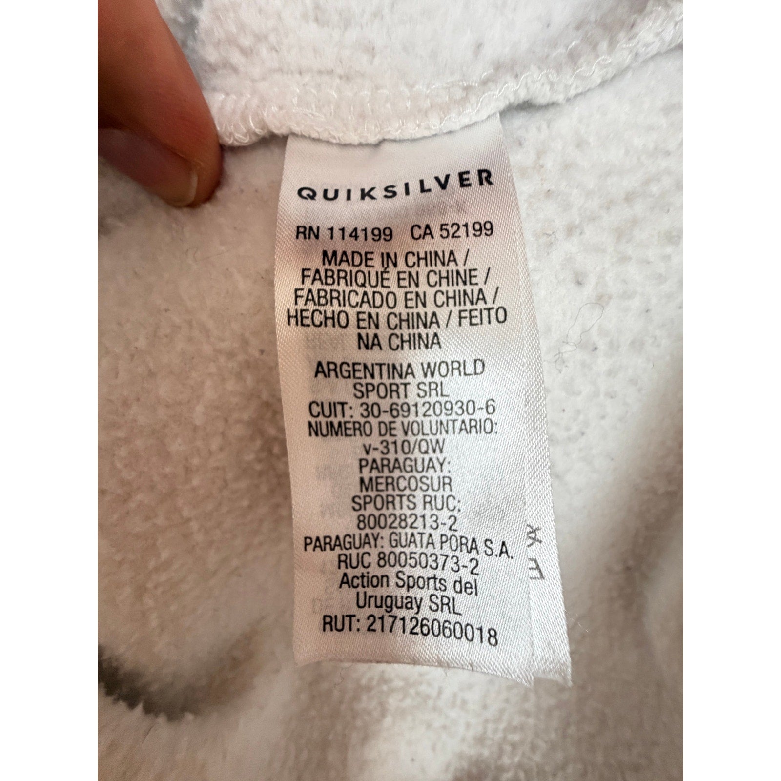 Quiksilver Womens XS White Boxy Half Zip Fleece Sweatshirt additional view 4