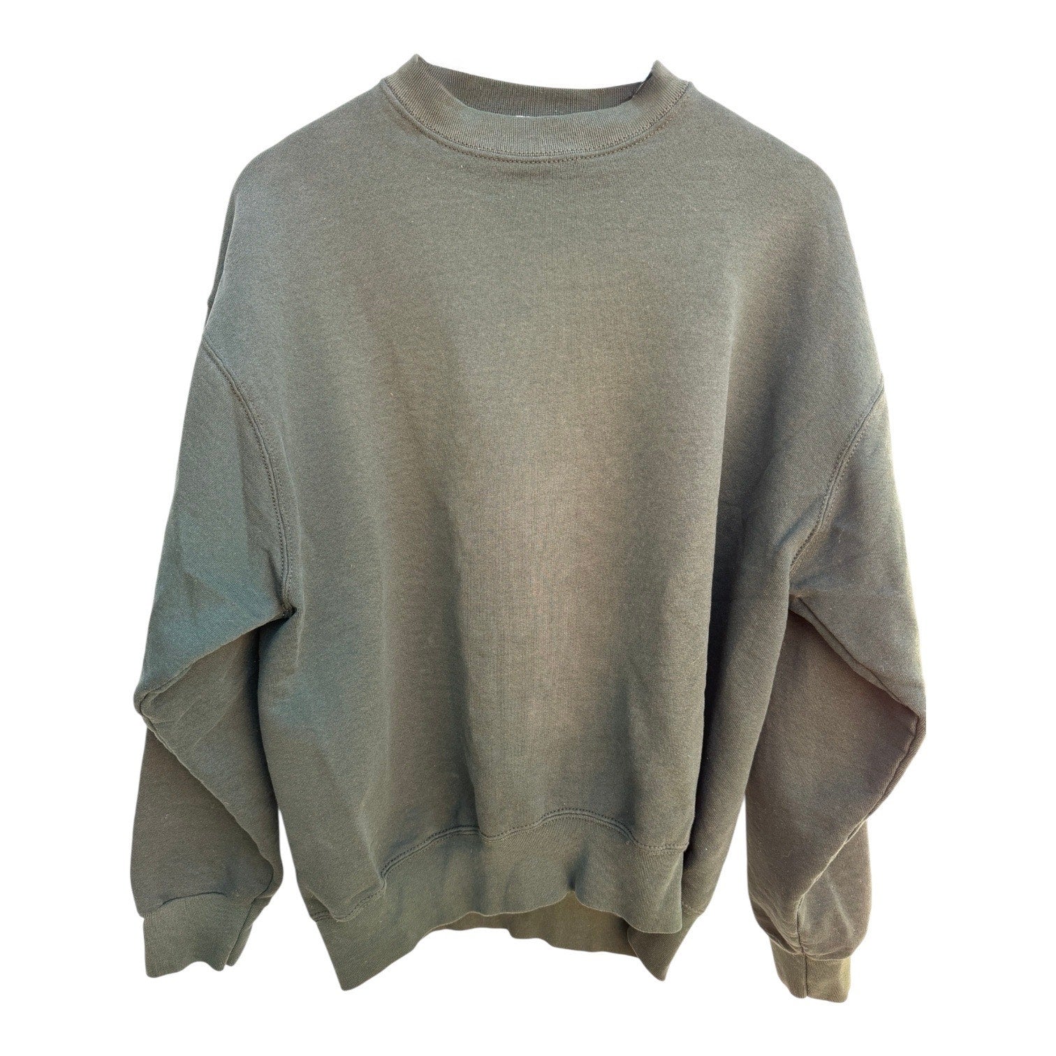 Vintage Fruit of the Loom Heavyweight Blank Crewneck Sweatshirt Green L