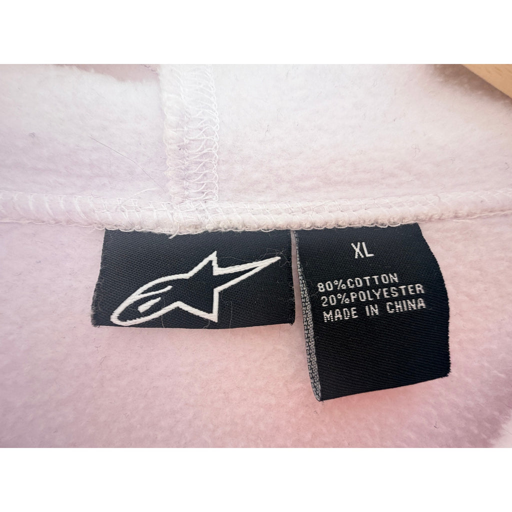 Alpinestars White Green Glitter Full Zip Hoodie Womens XL