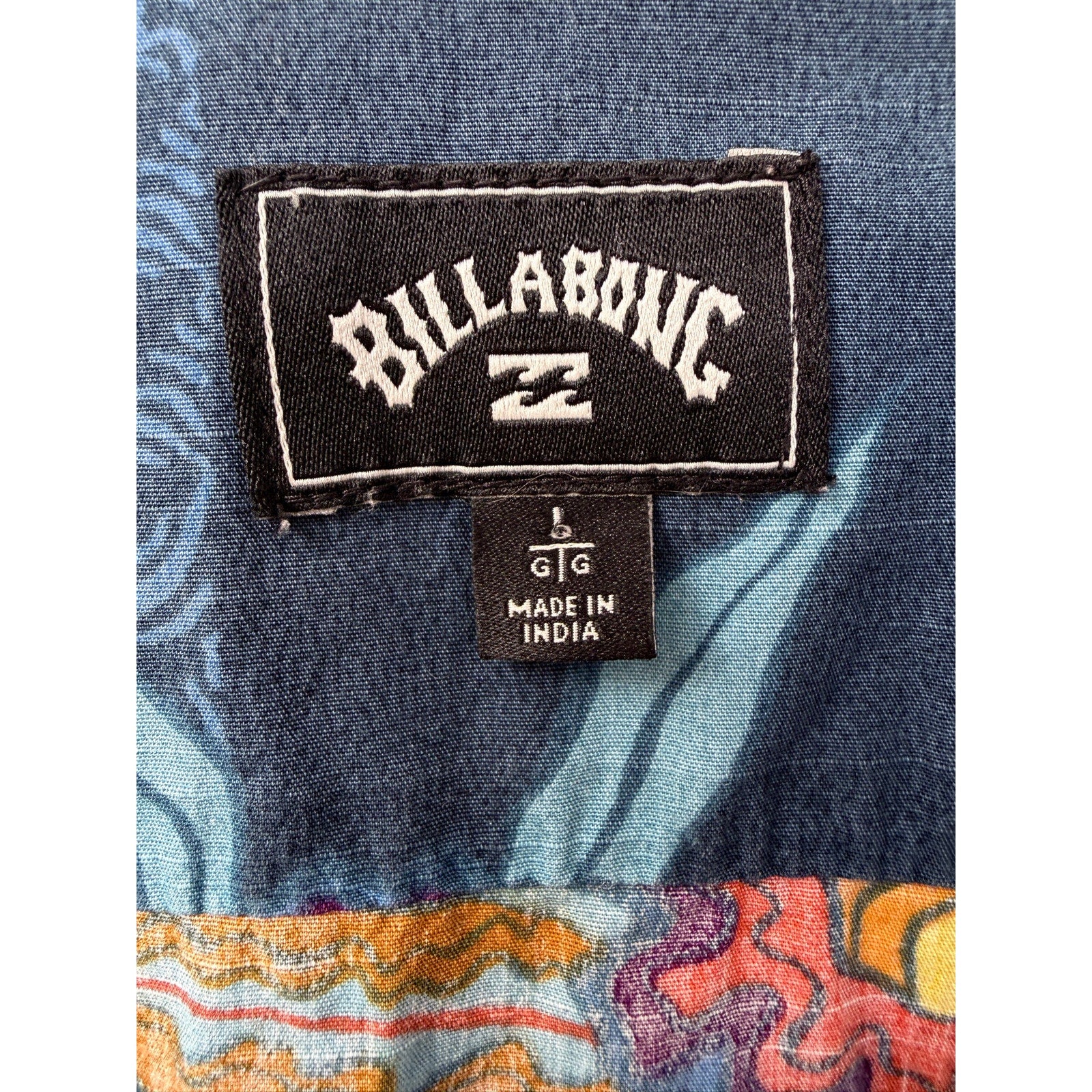 Billabong Hawaiian Shirt Mens Large Blue Floral Short Sleeve Surf Casual