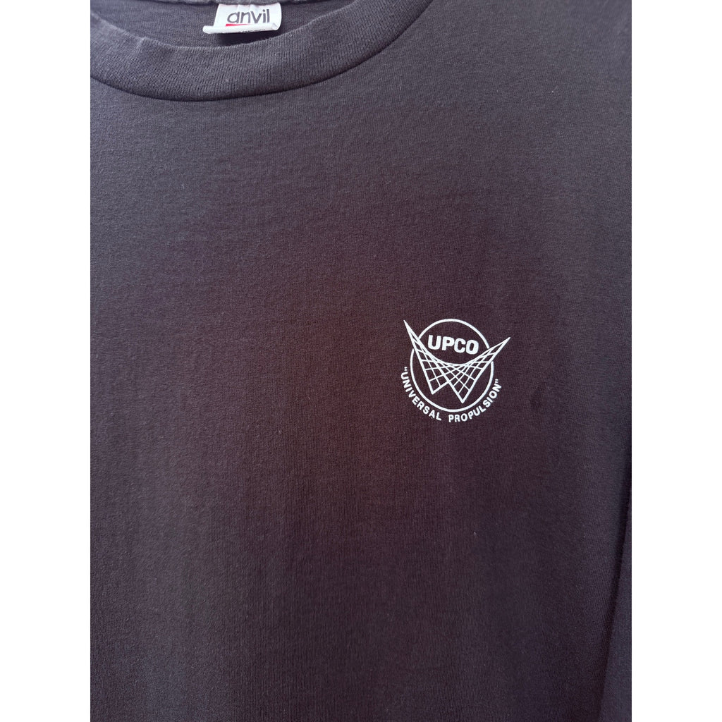 Vintage Anvil UPCO Jetpack Graphic Long Sleeve T Shirt Mens XL Black USA Made