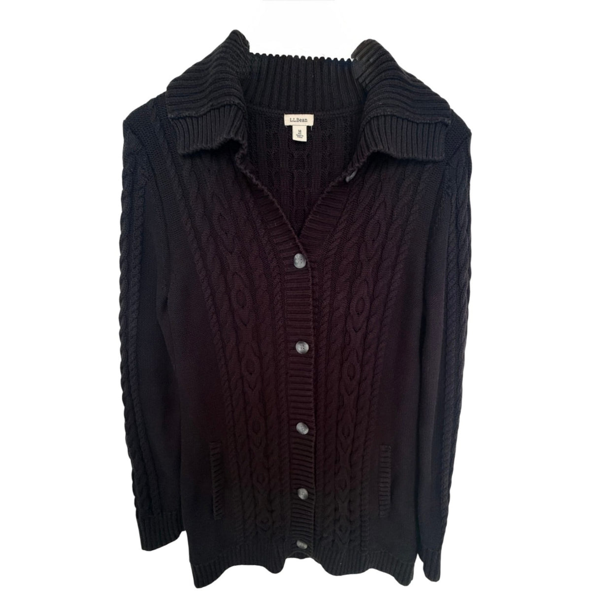 L.L.Bean Black Cotton REG Sweater - Women's M