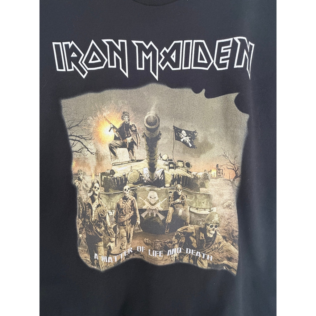 Iron Maiden A Matter Of Life And Death T Shirt Mens XL Black Band Tee Tagless