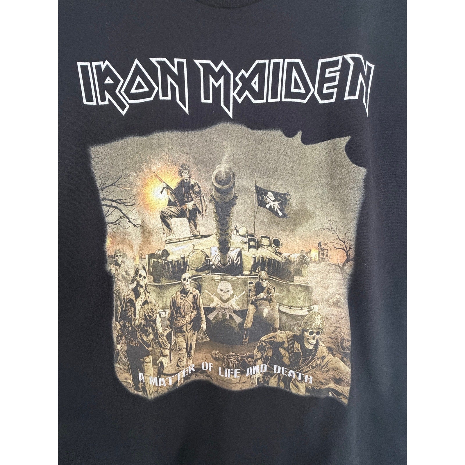 Iron Maiden A Matter Of Life And Death T Shirt Mens XL Black Band Tee Tagless