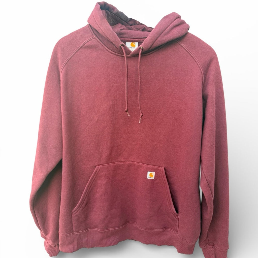 Carhartt Hoodie Womens M Burgundy Workwear Pullover Heavyweight