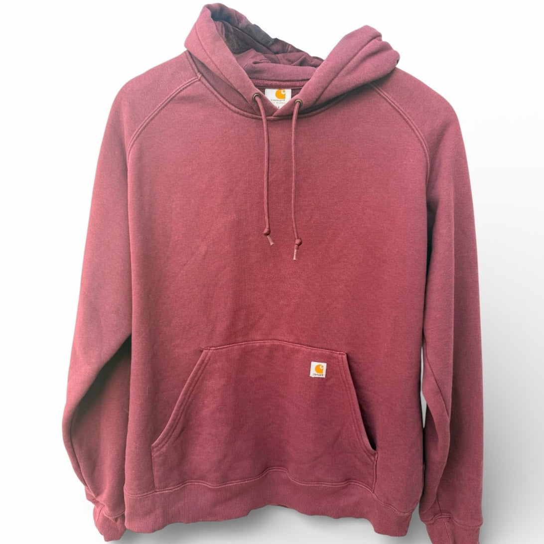 Carhartt Hoodie Womens M Burgundy Workwear Pullover Heavyweight