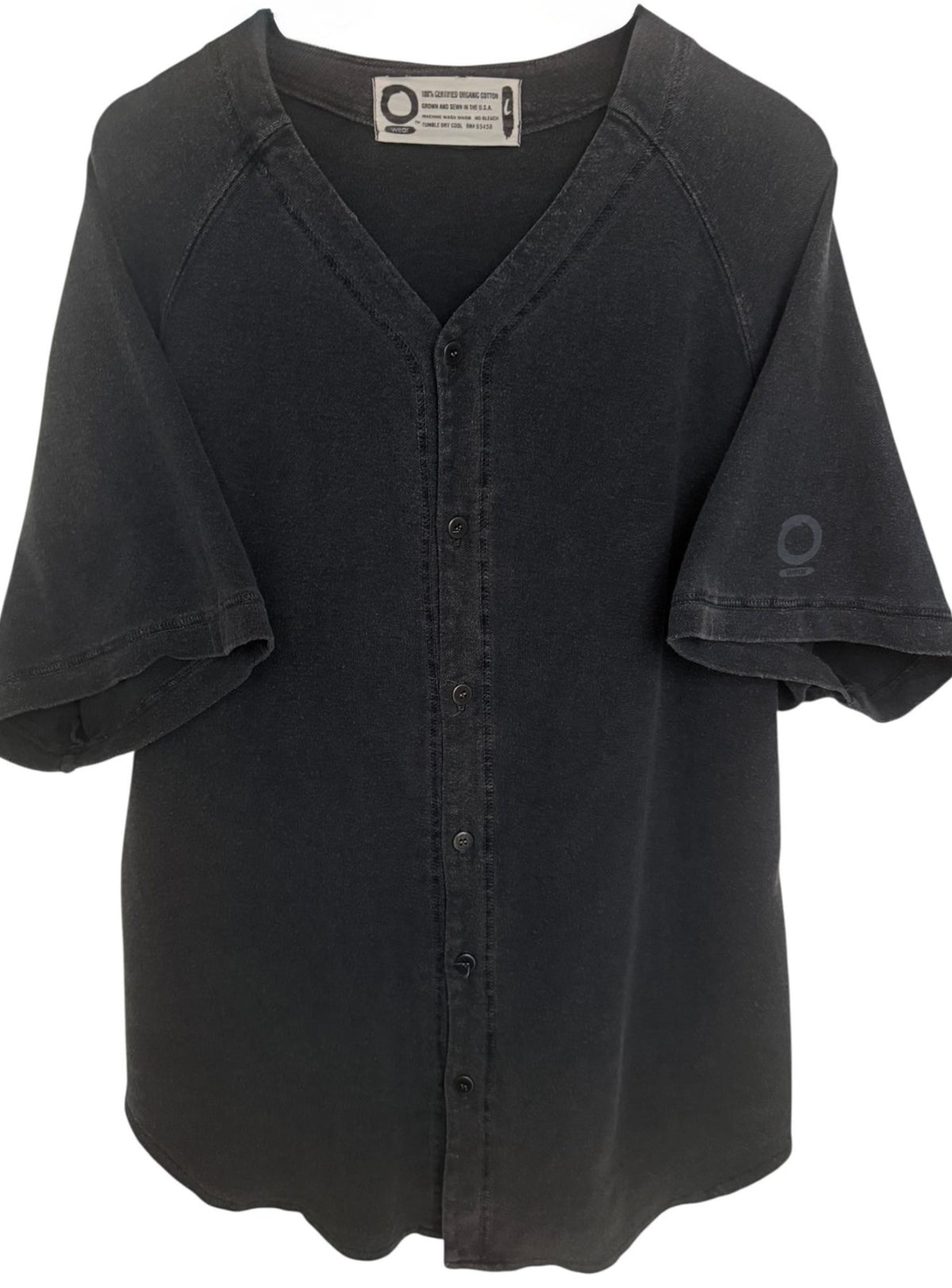 O Wear Men's Black Button-Up Shirt — front view