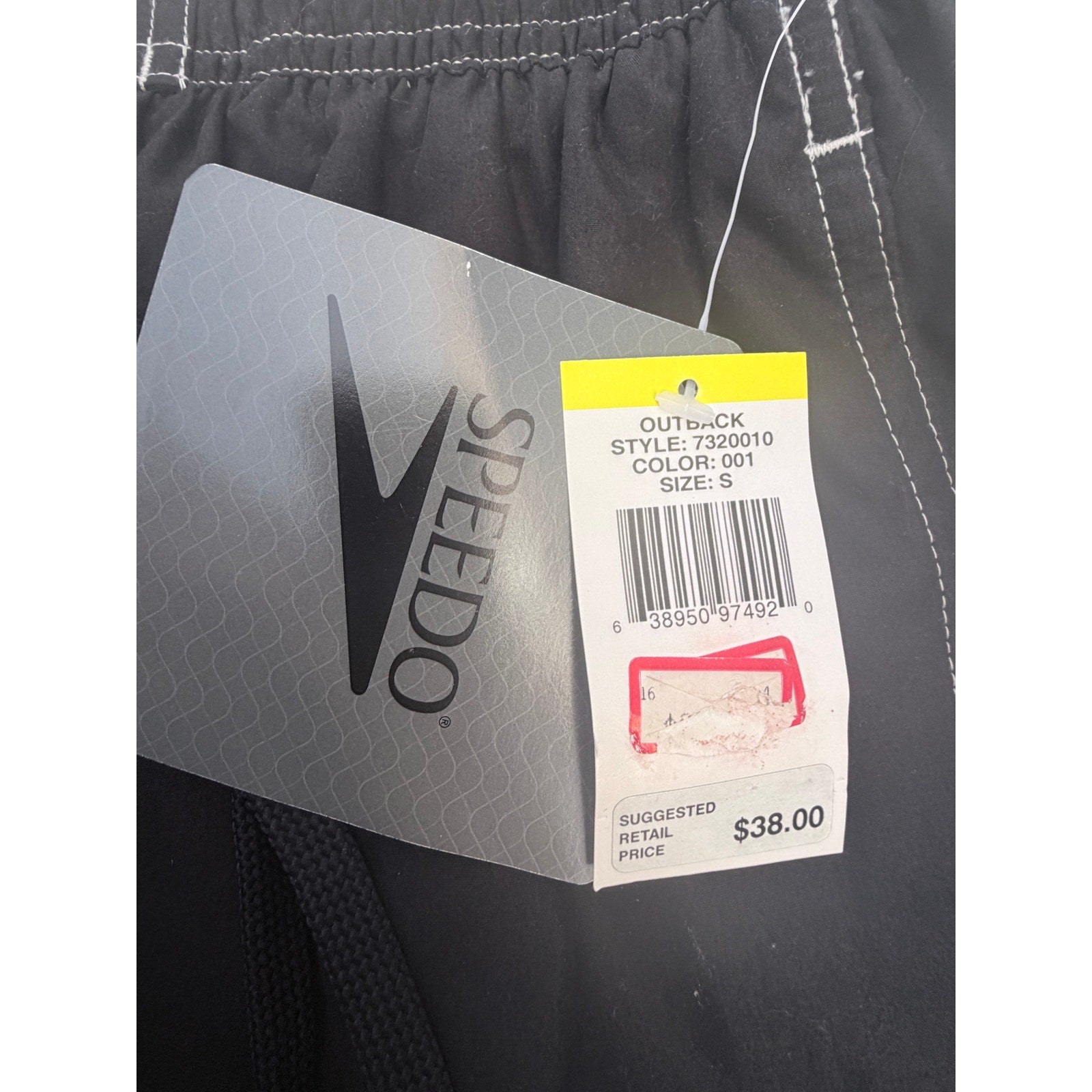 Speedo Swim Trunks Mens Small Black Cargo Board Shorts NWT