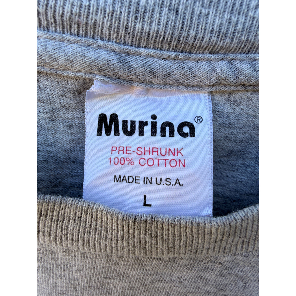 Murina T Shirt Mens Large Gray Navy Double Sided Graphic Vintage
