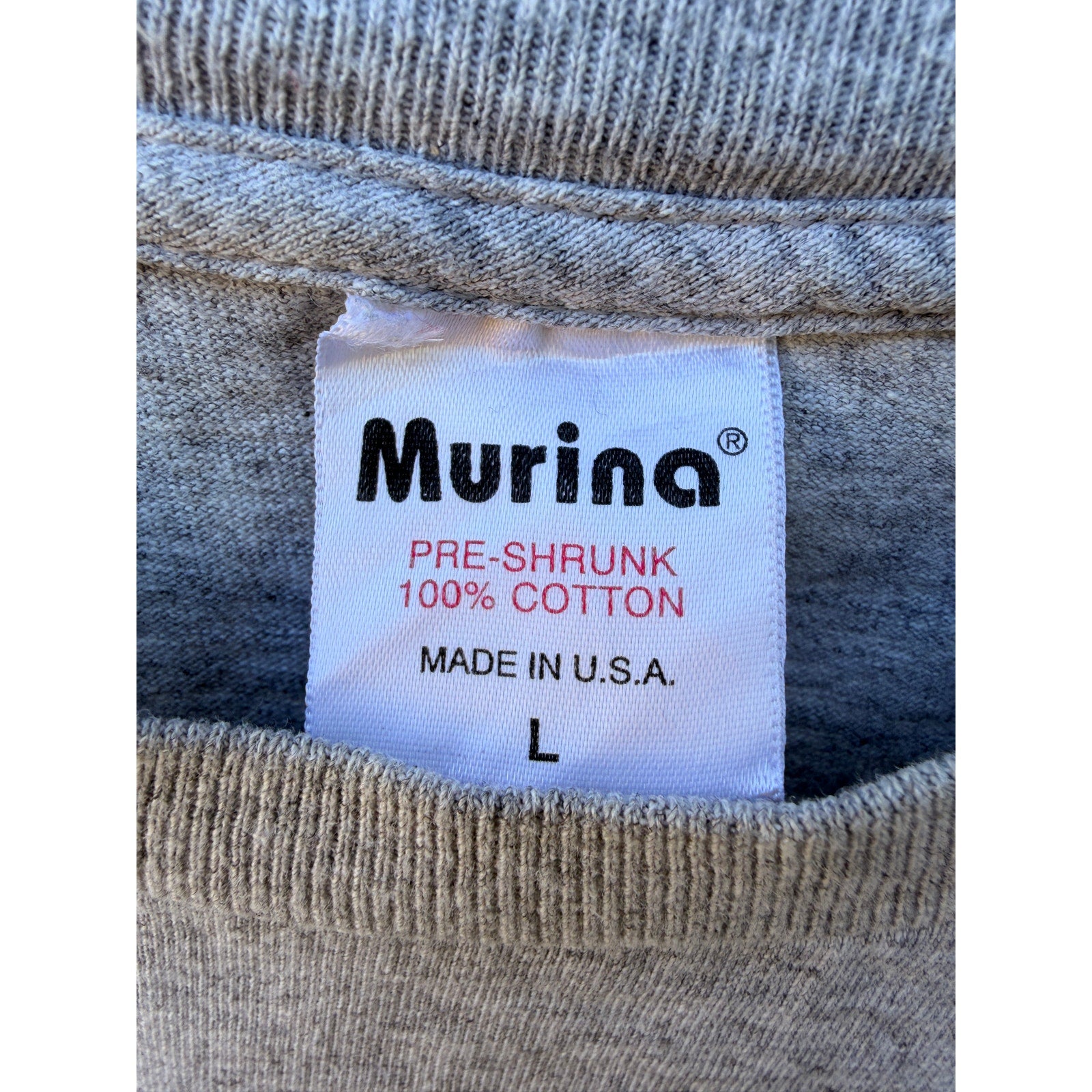 Murina T Shirt Mens Large Gray Navy Double Sided Graphic Vintage