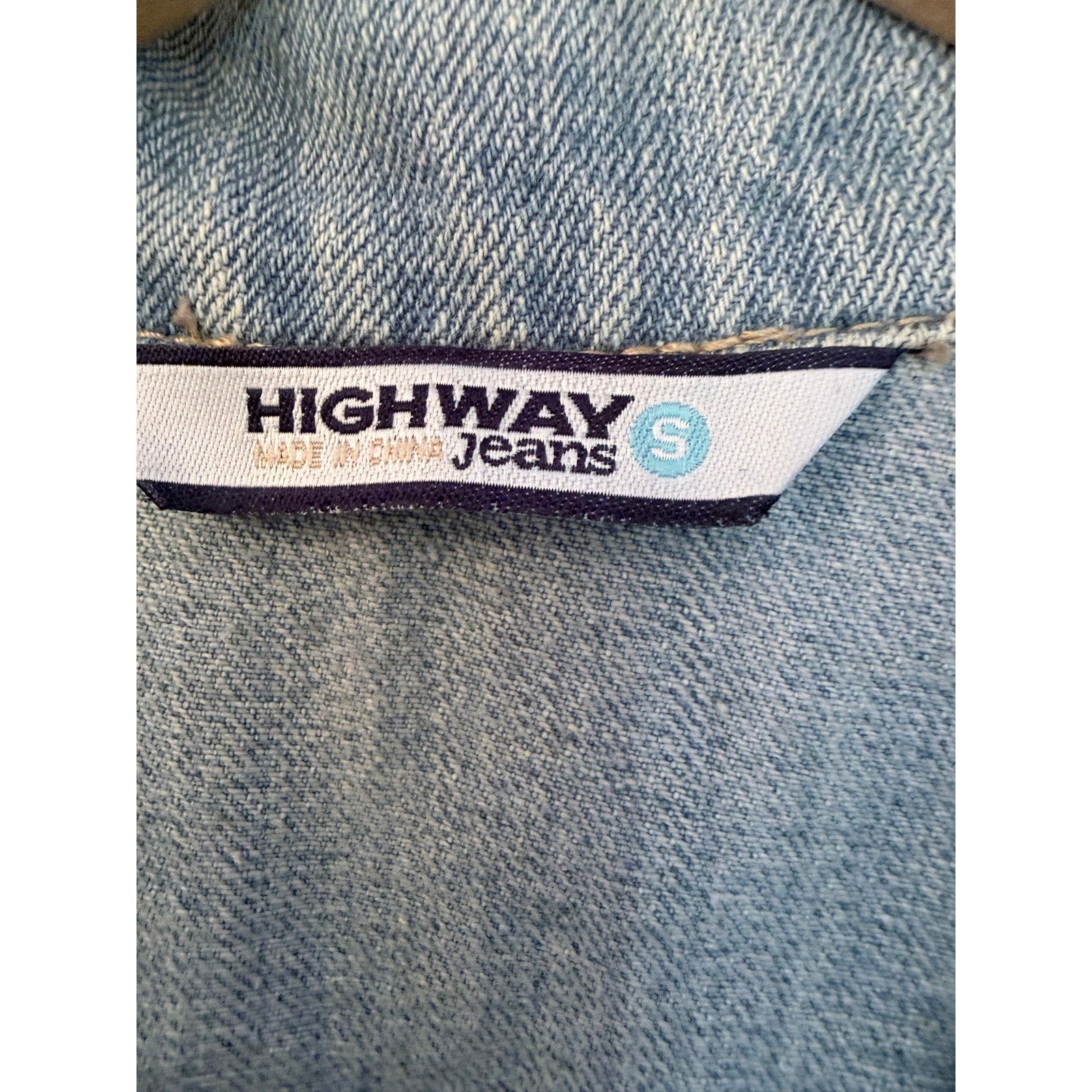 Highway Jeans Denim Vest Womens Small Blue Cropped Button Front Raw Hem