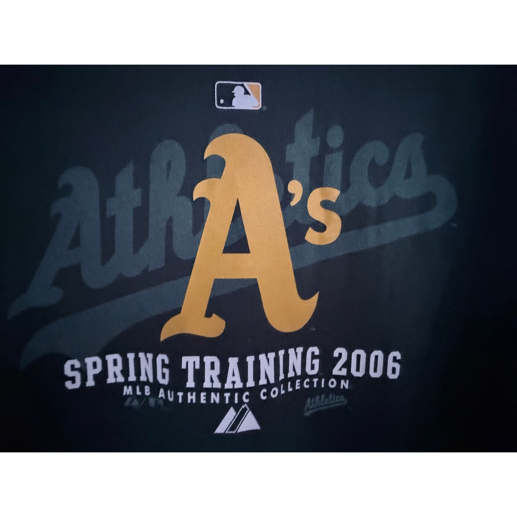 Majestic Oakland Athletics Spring Training 2006 Graphic T Shirt Mens Large Green