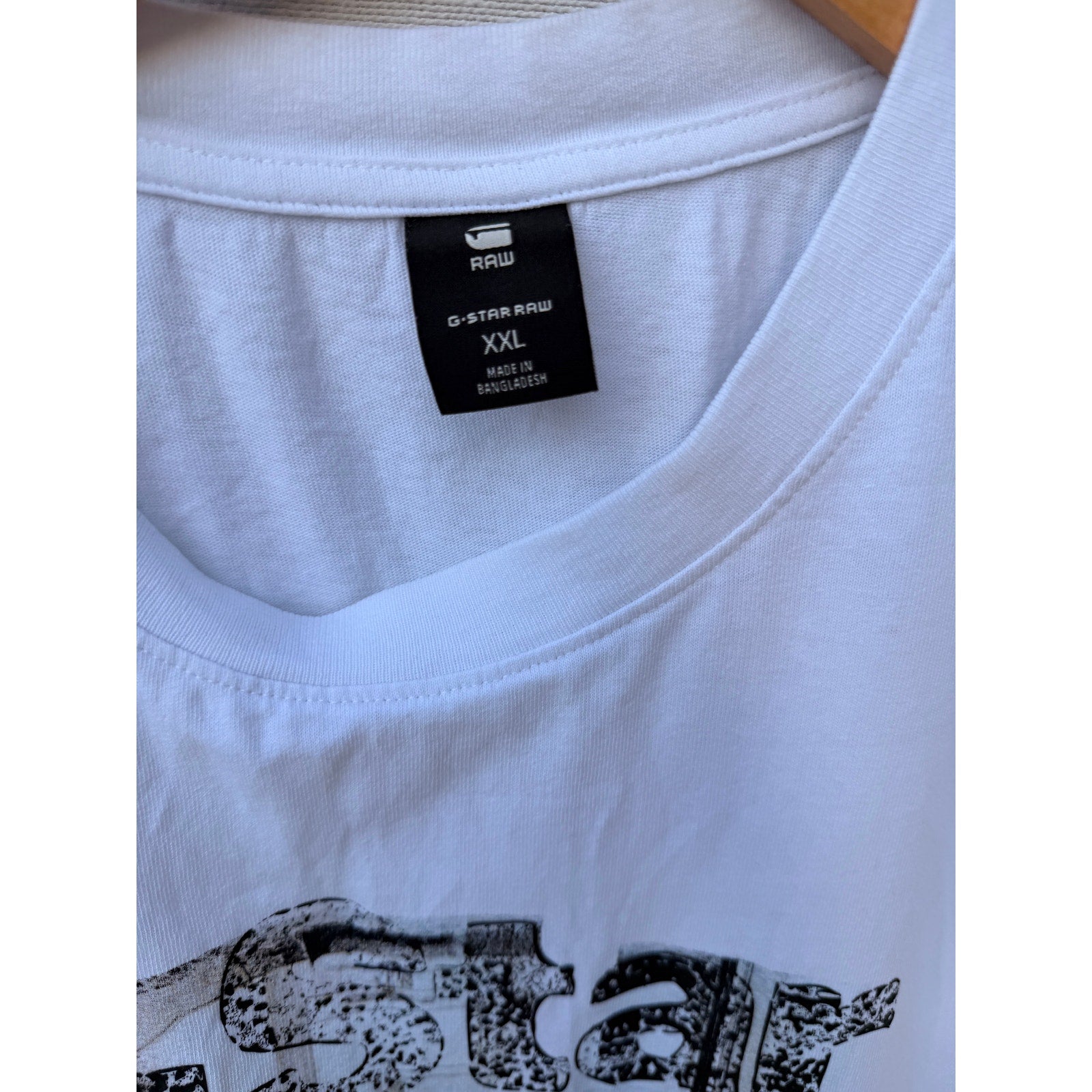 G Star Raw T Shirt Mens XXL White Logo Graphic