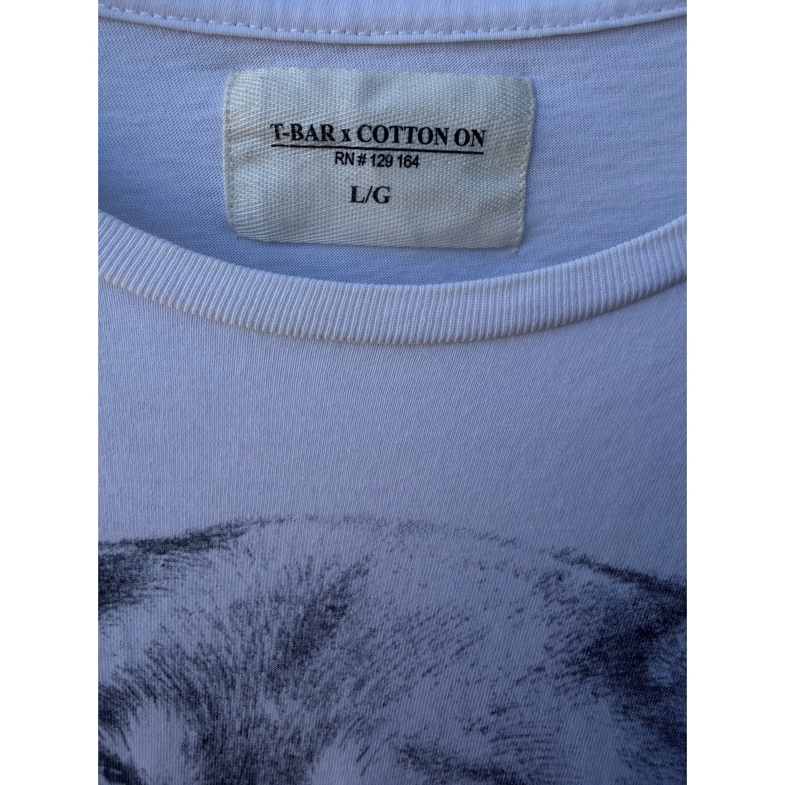 T Bar x Cotton On Wolf Skull Graphic T Shirt Mens L