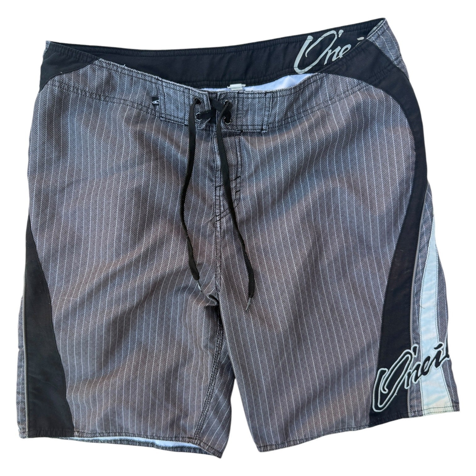 O'Neill Board Shorts Mens 36 Gray Black Surf Swim Hybrid