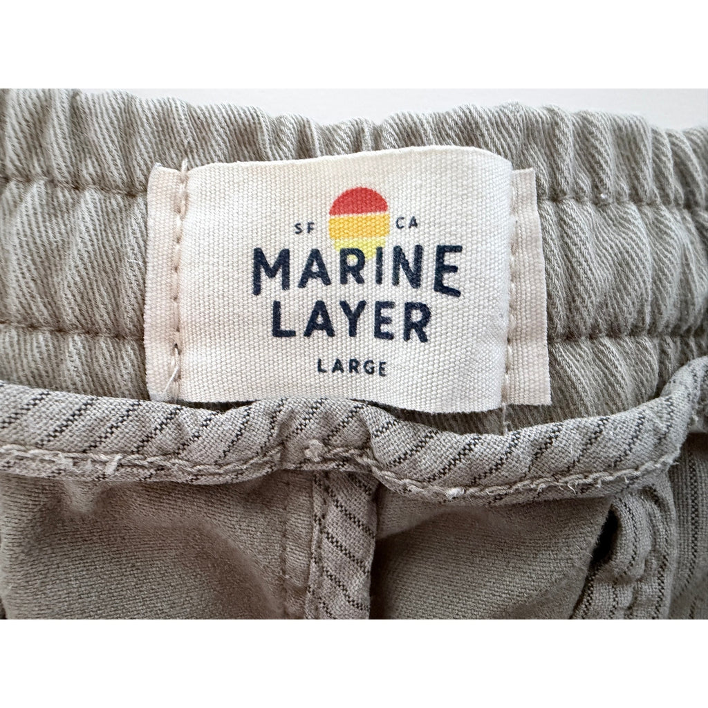 Marine Layer Jogger Pants Mens Large Khaki Drawstring Casual Lounge Pants