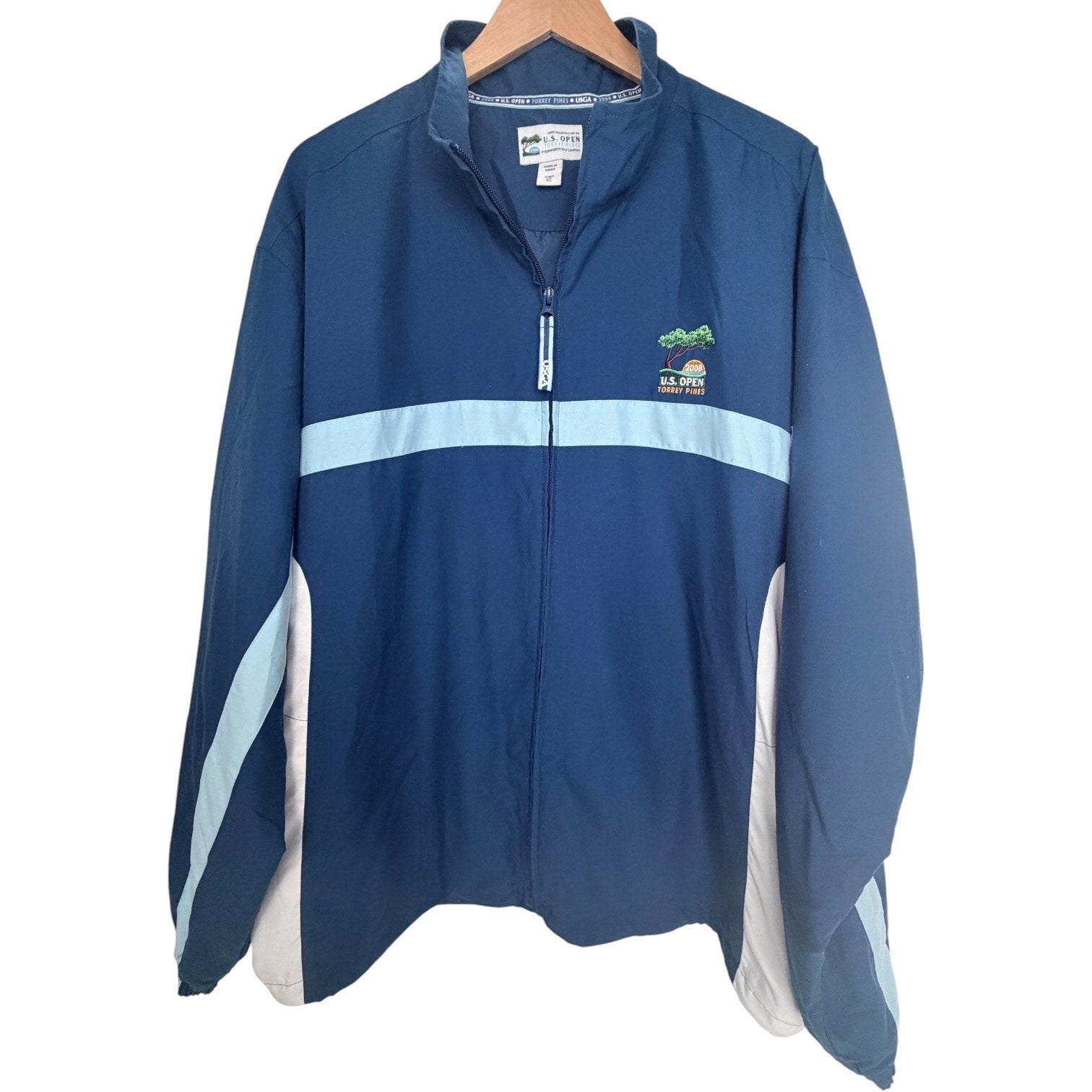 2008 U.S. Open Torrey Pines Mens Windbreaker Jacket Blue Full Zip XL