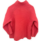 Liz Claiborne Women's Red Full-Zip Mock Neck Sweater — back view
