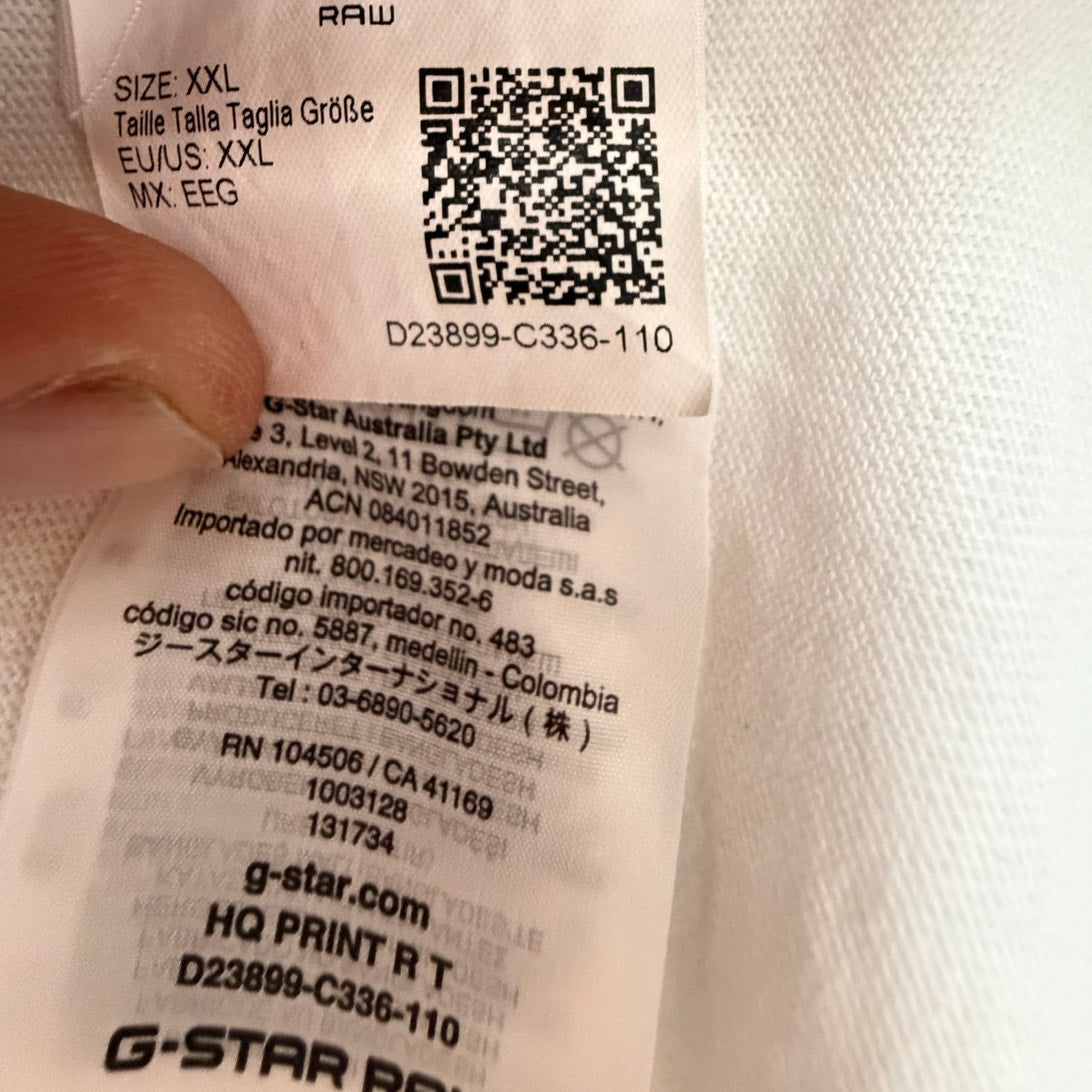 G-Star RAW Men's HQ Print Graphic T-Shirt 2XL White - product photo 6