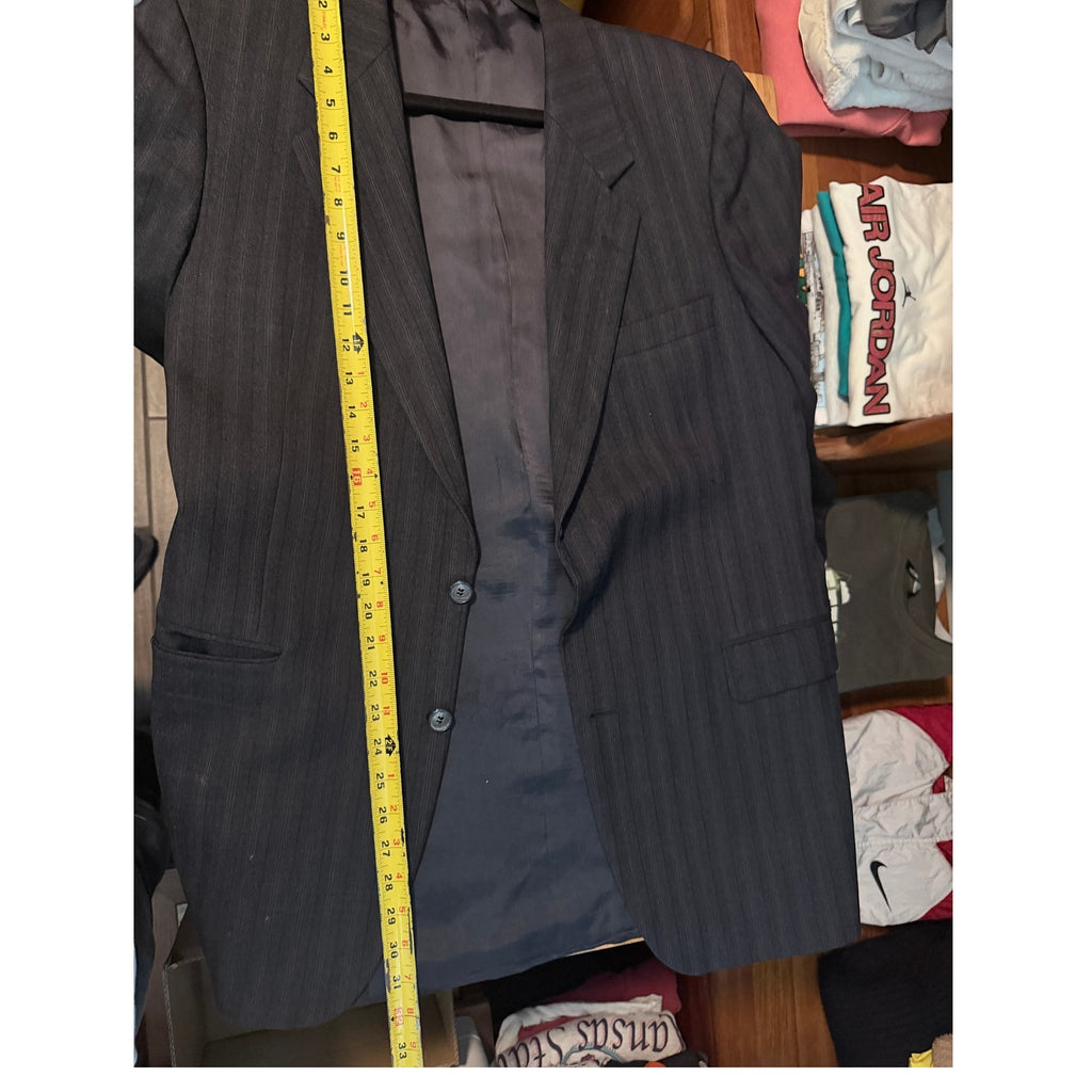 Yves Saint Laurent Blazer Jacket Mens 40R Gray Pinstripe Made In France Vintage