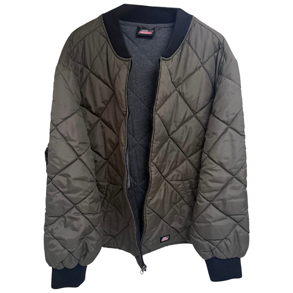 Dickies Men's Brown Full-Zip Sherpa Fleece Jacket — brand label