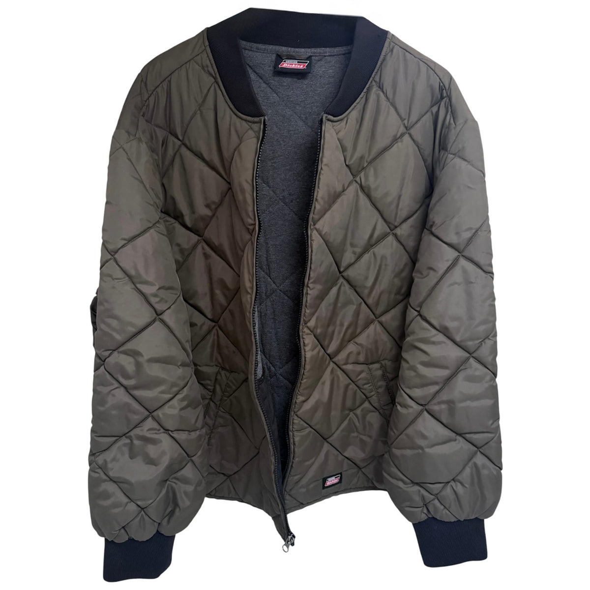 Dickies Men's Brown Full-Zip Sherpa Fleece Jacket — brand label