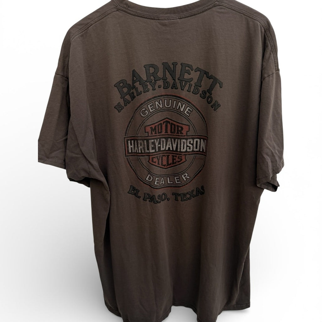 Harley-Davidson Barnett Dealer Pocket T-Shirt Brown Size XXL Fits Like XL