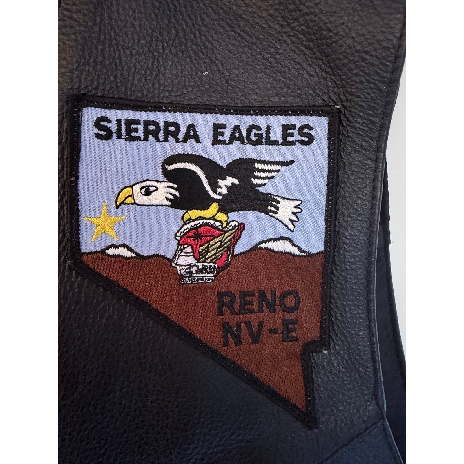 FMC Leather Vest Mens 46 Black Reno Nevada Biker Patch Motorcycle Vintage