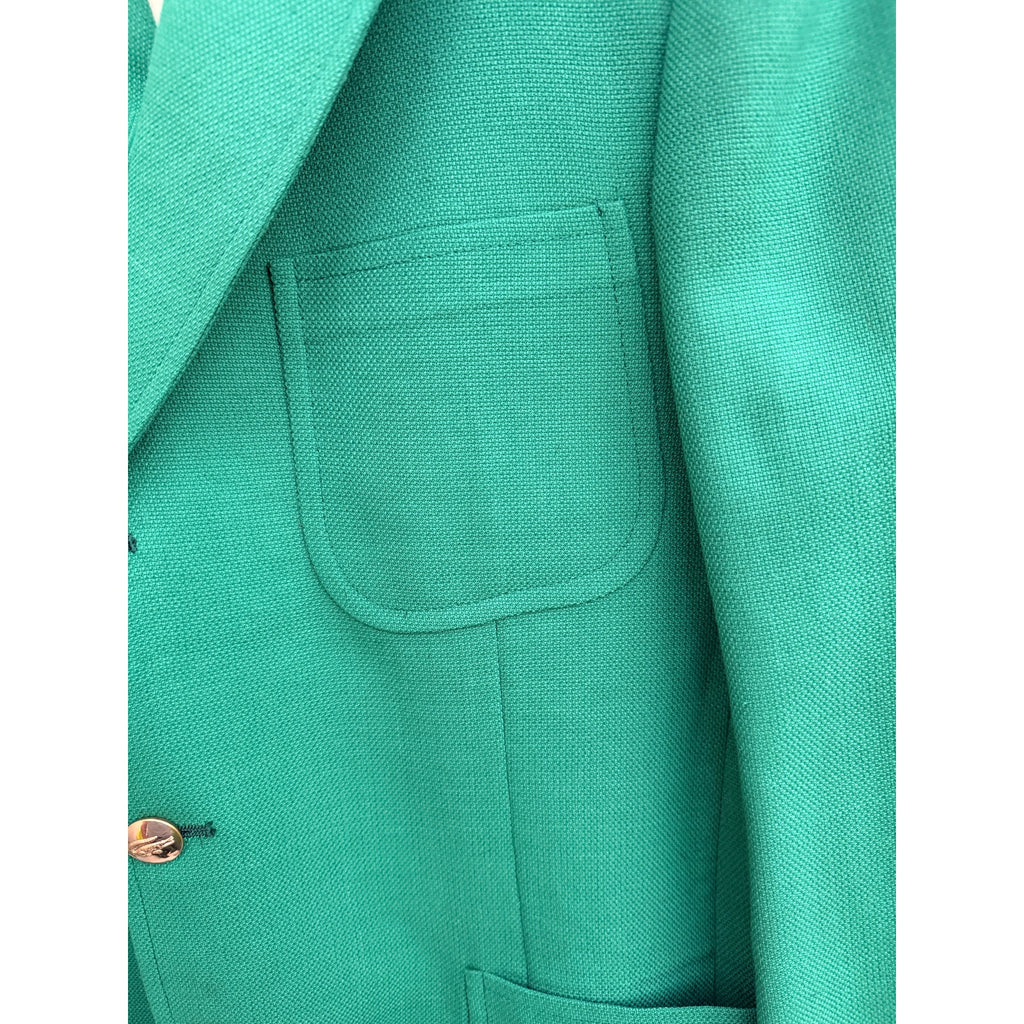 Vintage IZOD Lacoste Green Blazer Sport Coat Mens 40R USA Gold Buttons Preppy
